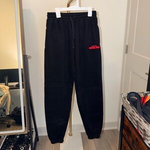 SOLD 211. White Fox With Love In The Moment Sweatpants Black